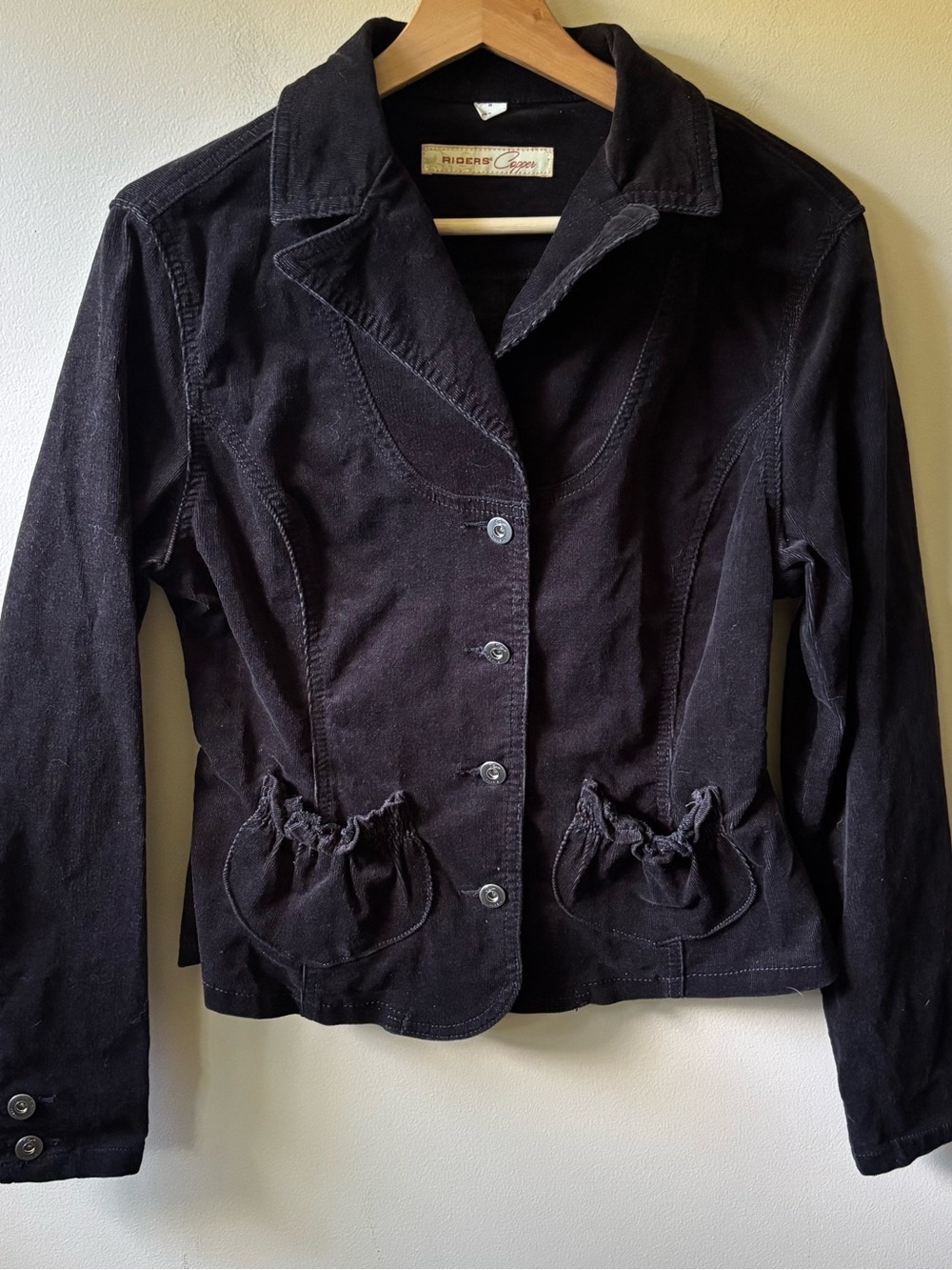 Riders Copper Black Corduroy Button Up Lightweight Jacket